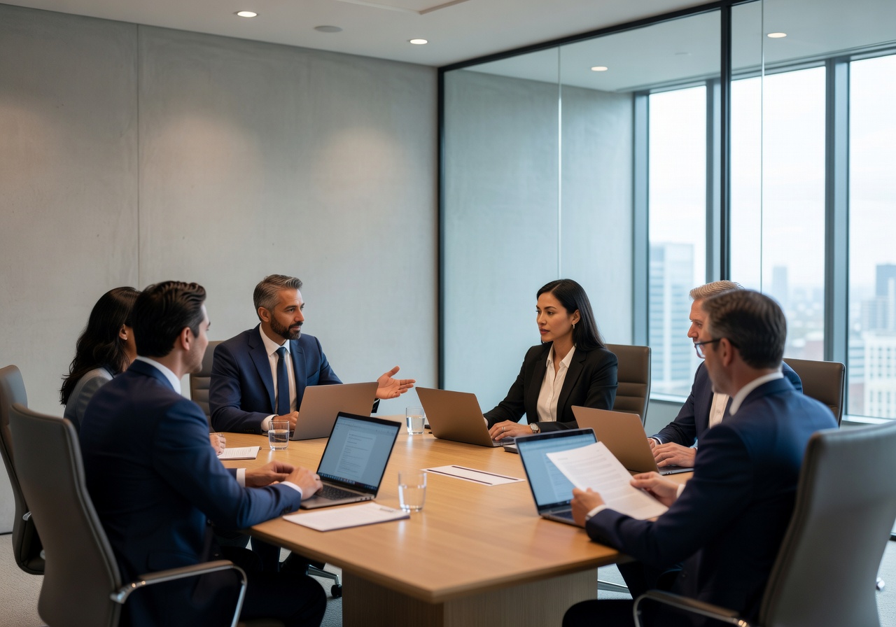 Executive Meeting in Modern Conference Room
